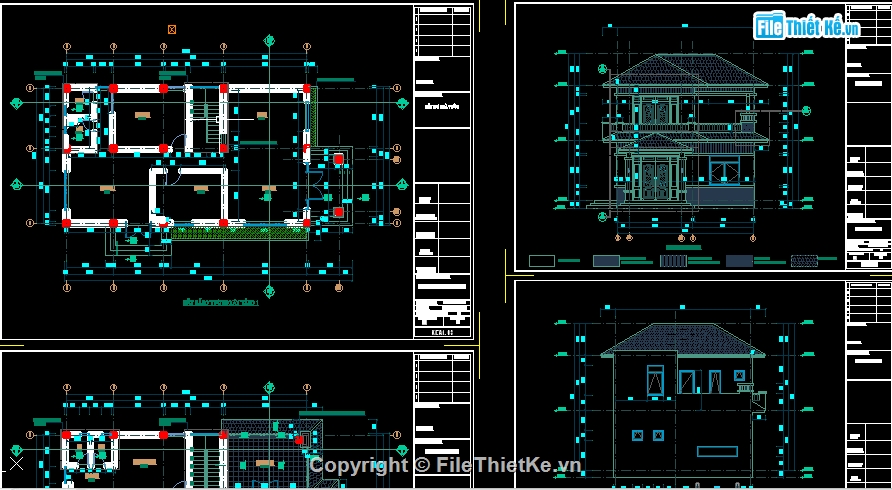 File cad biệt thự 2 tầng,Bản vẽ biệt thự 2 tầng,Hồ sơ biệt thự 2 tầng cad,biệt thự 2 tầng autocad,Bản vẽ biệt thự 2 tầng autocad